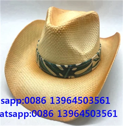 Άντρες Western Ribbon Cowboy Straw Fisher Man Sun Hat
