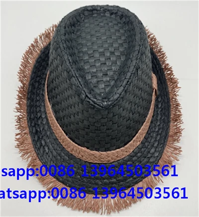 Χειροποίητο μαύρο καπέλο Fedora Tassel