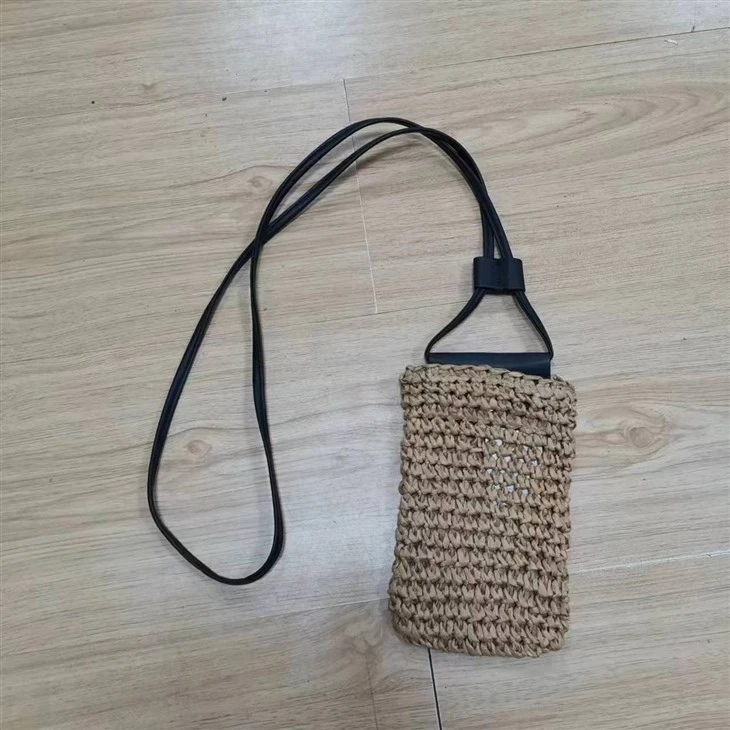 Καφέ Coloe Γυναικεία Ψάθινη τσάντα τηλεφώνου