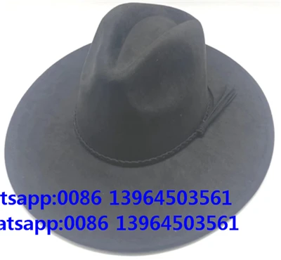 Μαύρο καπέλο Rancher Wool Fedora Cowboy καπέλο