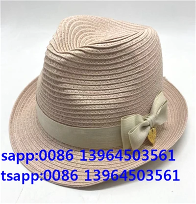 Ανοιχτό ροζ γυναίκες χαρτί άχυρο fedora καπέλο Sun Sun