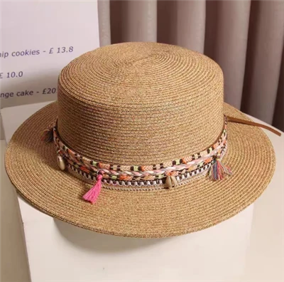 Boho Chic καφέ χάρτινο ψάθινο γυναικείο καπέλο