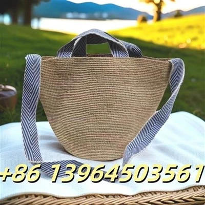 Raffia Γυναίκα τσάντα με βαμβακερό ιμάντα
